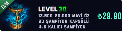 EUW 30 Level & 13K Mavi Öz & 20 Kapsül Unranked Hesap