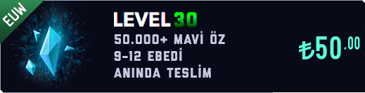 EUW 9-12 Ebedi & 50.000+ Mavi Öz Unranked Hesap