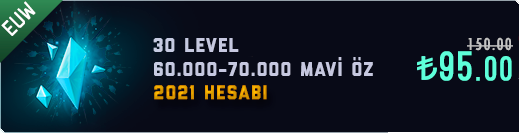 <b>EUW</b> 60.000+ Mavi Öz Unranked Hesap (2021) 