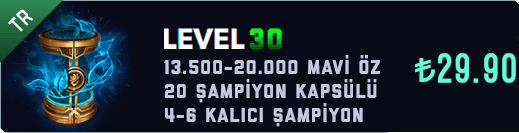 <b>TR</b> 30 Level & 13K Mavi Öz & 20 Kapsül Unranked Hesap 
