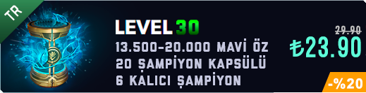TR 30 Level & 13K Mavi Öz & 20 Kapsül Unranked Hesap