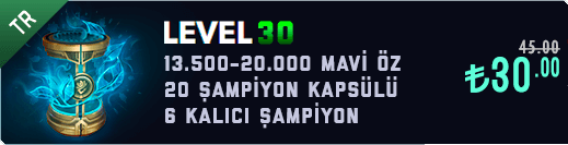 TR 30 Level & 13K Mavi Öz & 20 Kapsül Unranked Hesap
